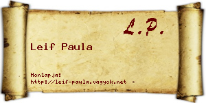 Leif Paula névjegykártya